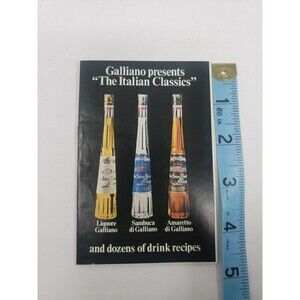 Galliano Italian Classics Liquore Sambuca Amaretto Drink Recipe Booklet c1970s